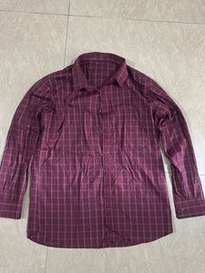 Maroon Plaid Button-Down Shirt
