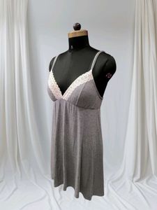 New Grey Lace Trim Nightgown