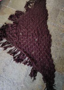 Burgundy Shawl with Fringe