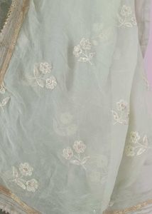💚 Pastel Green Embroidered Kurti Set with Dupatta