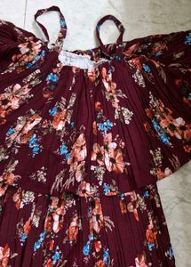 Womens Red Floral Jumpsuit .