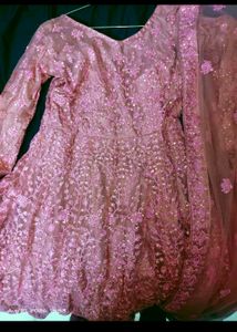 Elegant Rose Gold Anarkali Gown