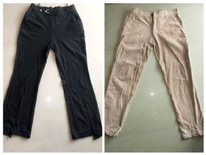 Women Formal Jeans/Pant Combo- Black & Beige Colou