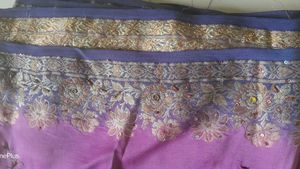 Worked Like New Pink Saree With Blouse