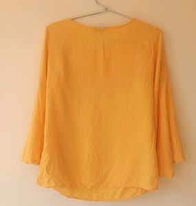 Korean Yellow Flared Top For Women