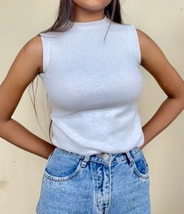 White Sleeveless Top