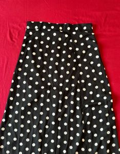 Berrylush Polka Dot Black Long Skirt