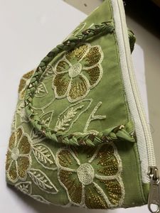 Green Floral Handbag