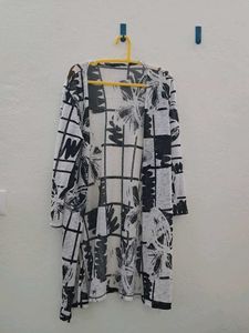 Printed Open Front Cardigan