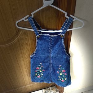 BLUE Denim Cut-Out Dress For Girls