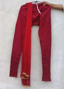 Red &amp; Gold Anarkali Gown