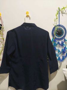 Navy Blue 3/4 Sleeve Blouse