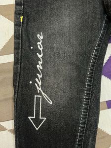 Stylish Kids Black Denim Jeans with Drawstring