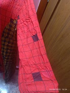 4xl Full Length Red &amp; Black Kurta