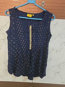 Stylish Navy Blue Sleeveless Top