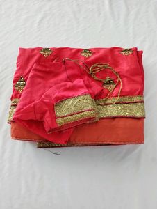 Coral Embroidery Printed Fancy Saree (Women)