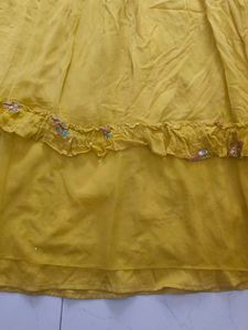 Yellow kurta cum gown