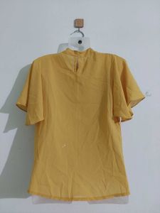 Mustard Flutter Sleeve Top