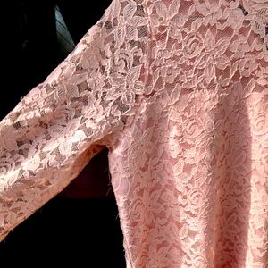 Elegant Pink Lace Top
