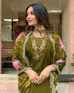 New Disign Kurta Pant Dupatta Set 🌈🍂