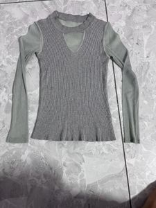 ELLE Gray Knit Top