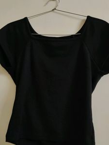 Square Neck Black Top
