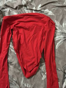 Red Long Sleeve Top