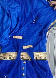 Elegant Blue Embroidered Ethnic Dress