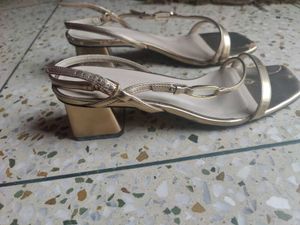 Charles &amp; Keith Gold Heeled Sandals
