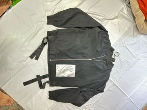 Black Bomber Jacket with Straps