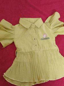 Cute Yellow Girls Top