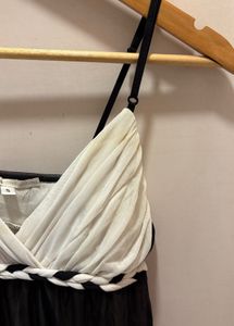 Elegant Black &amp; White Slip Dress