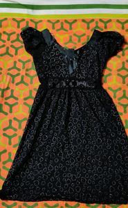 Korean Party wear black knee length dress  🔥 Reduced price🔥