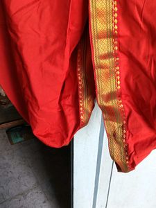 Festive Red Cotton Dhoti