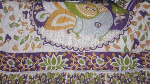 Purple Kalamkari Cotton Fabric