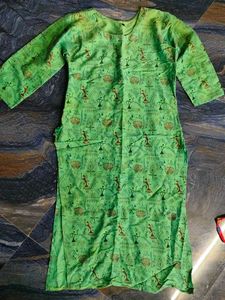 Green Printed Kurta