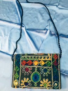 Black Colourfull Print Boho Style Sling