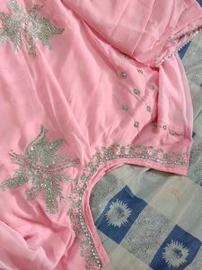 pink princess garara kameez with stones dupatta