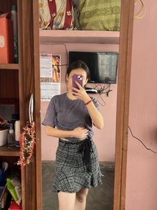 Tweed Ruffle Mini Skirt