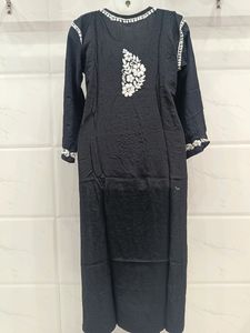 Lakhnavi Hand Embroidery Long Kurti