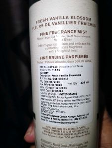 Frssh Vanilla Blossoms Mist By Bath &amp; Body Works