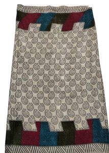 Printed Soft Saree In Good Condition Cream Colour