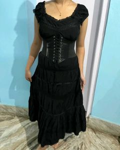 Black Cottagecore Dress