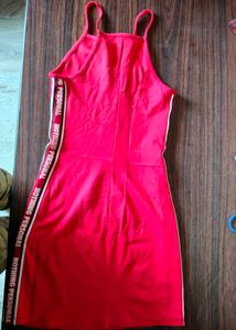 Bershka Red Halter Bodycon Dress