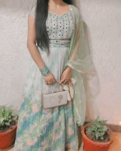 Elegant white Green lehenga