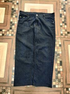 baggy dark blue jeans