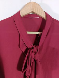 Maroon Plain Casual Top (Women)