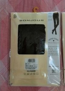 Two Stockings Black Color And Peach