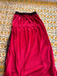 Red Satin Strapless Dress Freesize