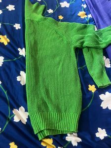 Green Knit Turtleneck Sweater